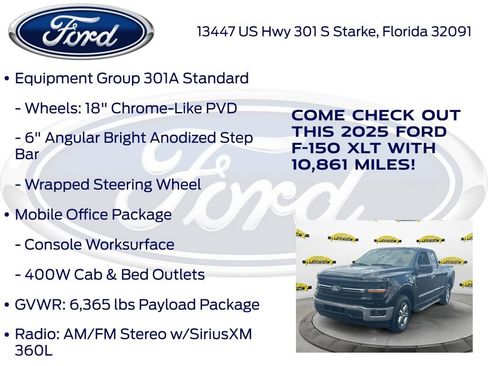 Certified 2025 Ford F150 XLT w/ Equipment Group 301A Standard RWD image 22