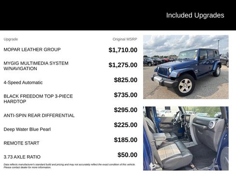 Used 2009 Jeep Wrangler Unlimited Sahara w/ Mopar Leather Group AWD/4WD image 6
