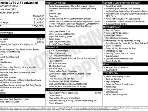 New 2026 Genesis GV80 2.5T Advanced AWD/4WD image 3