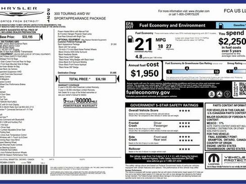 Used 2021 Chrysler 300 Touring w/ Sport Appearance Package image 3