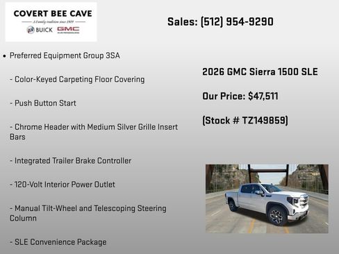 New 2026 GMC Sierra 1500 SLE w/ Preferred Package AWD/4WD image 12