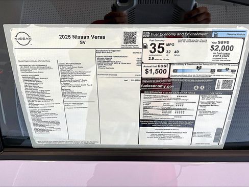 New 2025 Nissan Versa SV w/ Trunk Package image 66