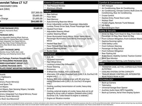 Used 2021 Chevrolet Tahoe LT w/ LT Signature Package AWD/4WD image 7