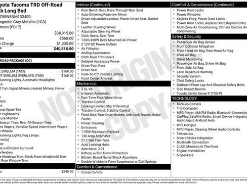 Certified 2022 Toyota Tacoma TRD Off-Road AWD/4WD image 32