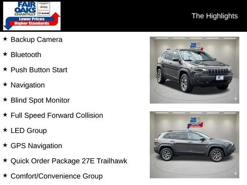 Used 2021 Jeep Cherokee Trailhawk w/ Sun, Sound & Nav Group AWD/4WD image 2