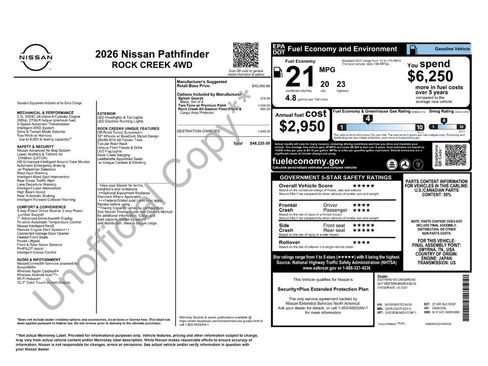 New 2026 Nissan Pathfinder Rock Creek AWD/4WD image 6