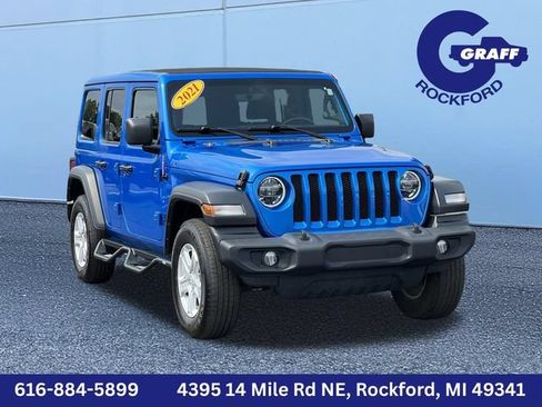 Used 2021 Jeep Wrangler Unlimited Sport w/ Sun And Sound Package AWD/4WD image 1