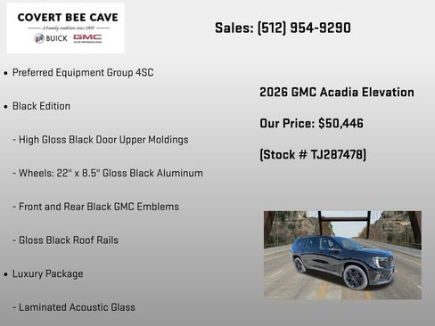 New 2026 GMC Acadia Elevation w/ Black Edition FWD image 6