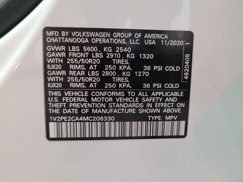 Used 2021 Volkswagen Atlas Cross Sport SE w/ Panoramic Sunroof Package FWD image 33