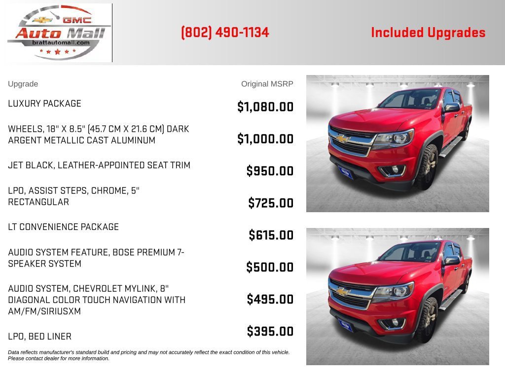 Used 2015 Chevrolet Colorado LT w/ Luxury Package AWD/4WD image 3