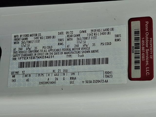 Certified 2022 Ford F150 XL w/ Equipment Group 101A High AWD/4WD image 28