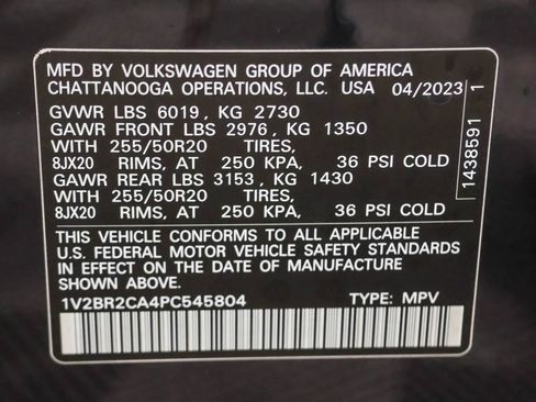 Certified 2023 Volkswagen Atlas SEL AWD/4WD image 53