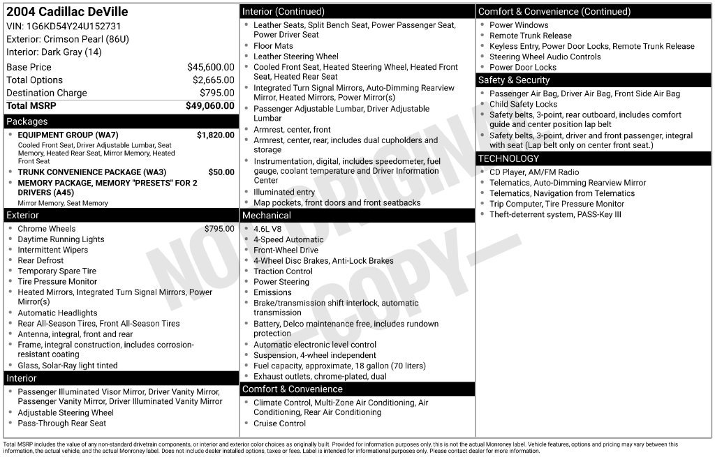 Used 2004 Cadillac De Ville w/ Equipment Group FWD image 21