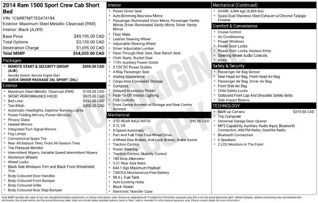 Used 2014 RAM 1500 Sport w/ Remote Start & Security Group AWD/4WD image 5