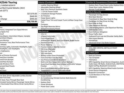 Certified 2021 MAZDA MAZDA6 Touring FWD image 29