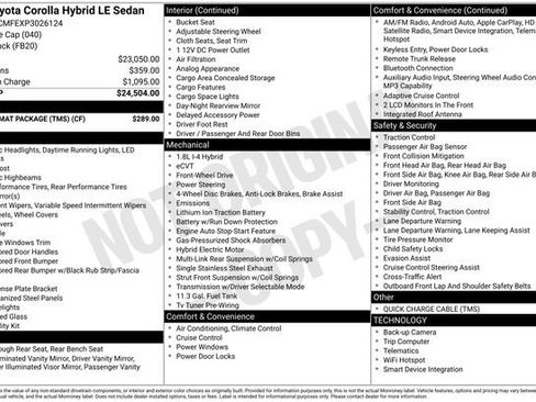 Used 2023 Toyota Corolla LE w/ Carpet Mat Package (TMS) image 3