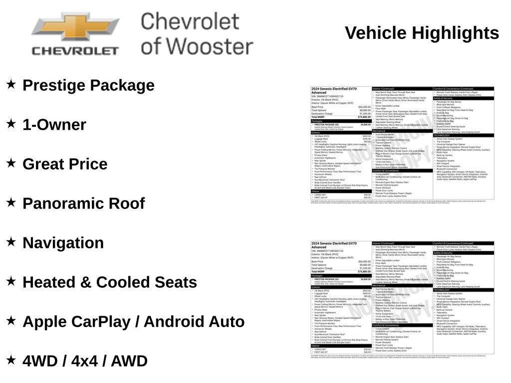 Used 2024 Genesis Electrified GV70 w/ Prestige Package AWD/4WD image 2