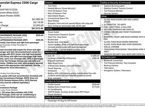New 2025 Chevrolet Express 2500 Work Van w/ Driver Convenience Package image 40