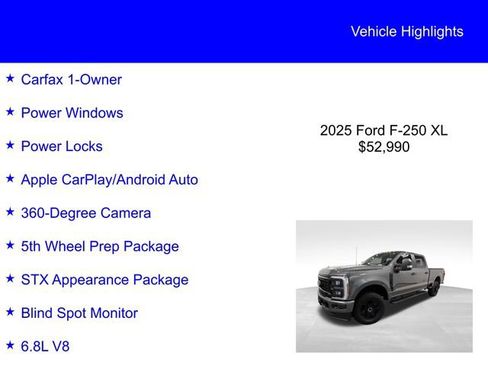Certified 2025 Ford F250 XL w/ STX Appearance Package AWD/4WD image 2