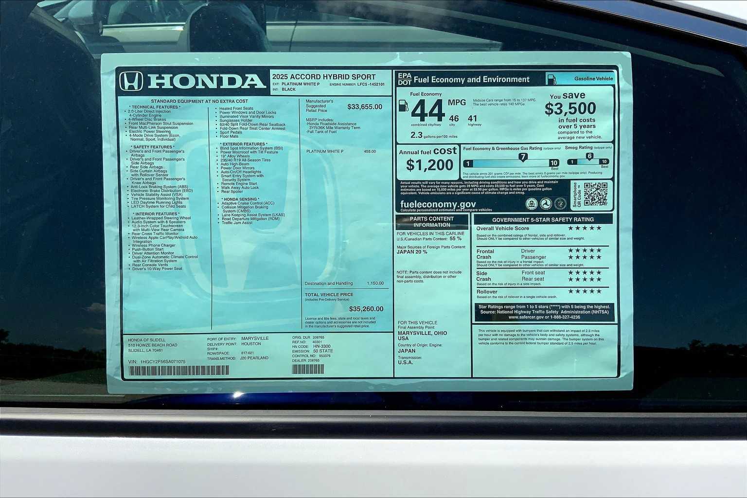 Certified 2025 Honda Accord Sport image 19