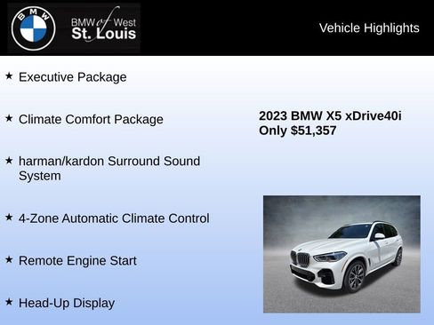 Used 2023 BMW X5 xDrive40i w/ Executive Package AWD/4WD image 16