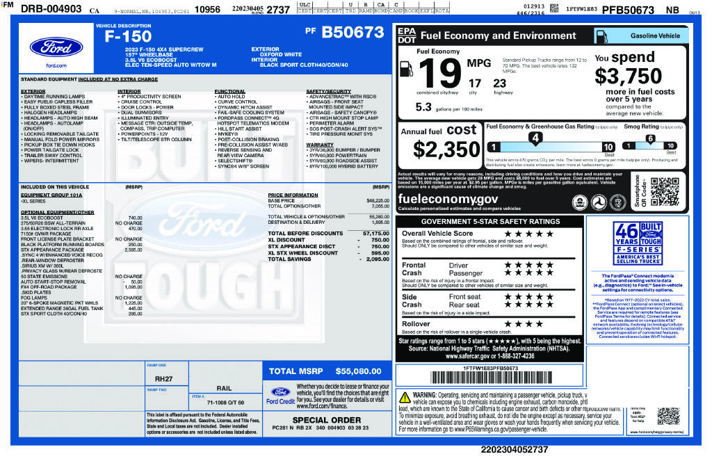Used 2023 Ford F150 XL w/ STX Appearance Package AWD/4WD image 2