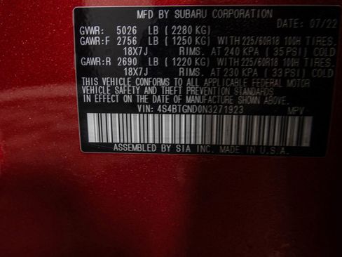 Used 2022 Subaru Outback Limited XT image 56