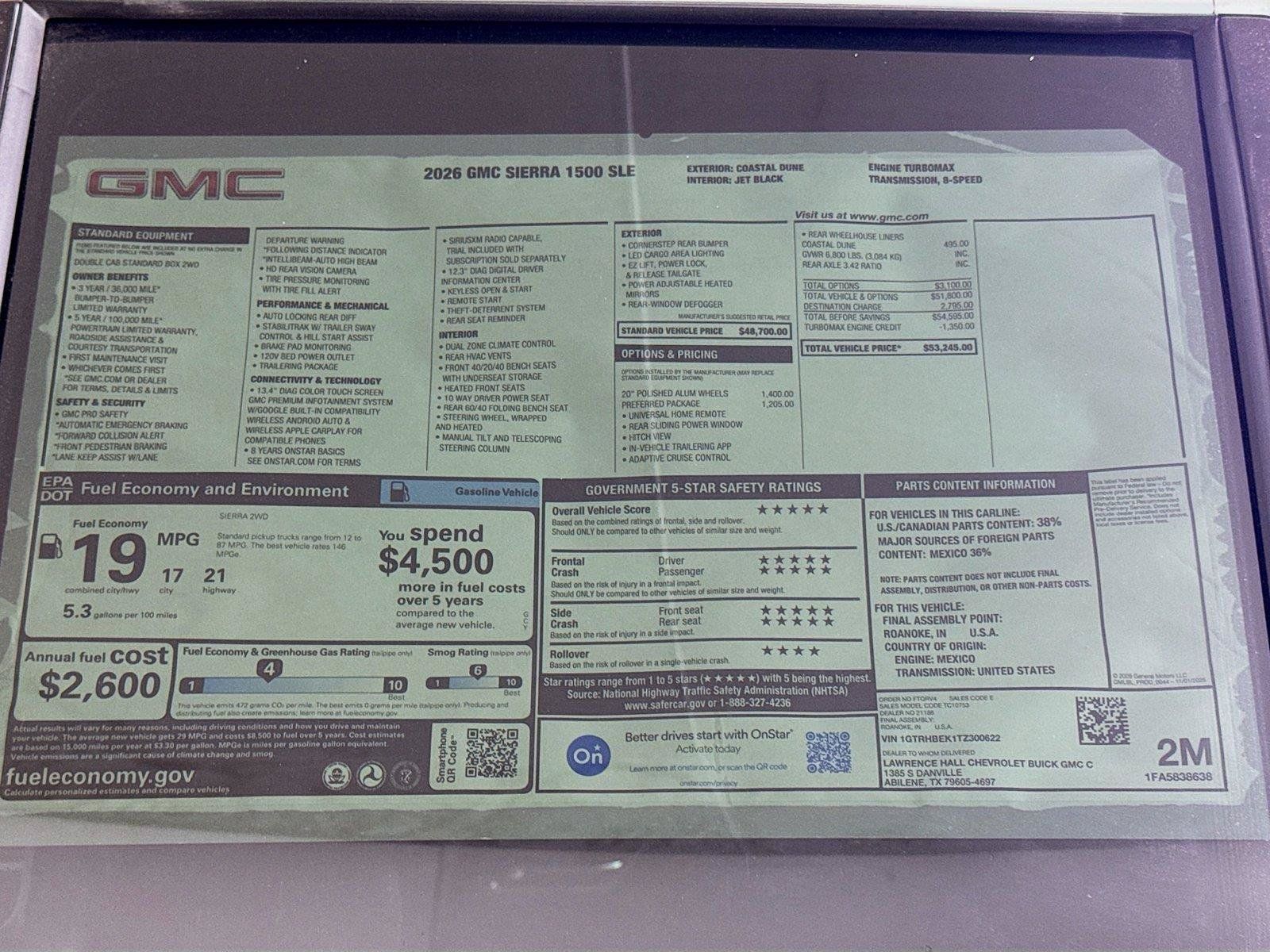 New 2026 GMC Sierra 1500 SLE w/ Preferred Package RWD image 20