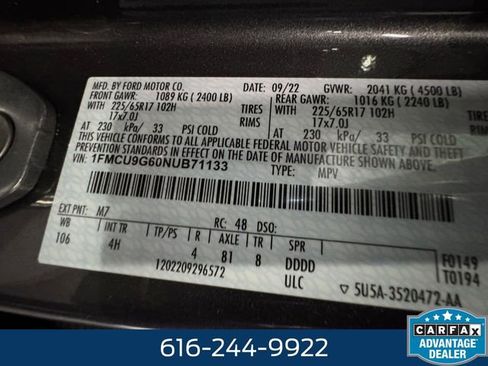 Used 2022 Ford Escape SE w/ Cold Weather Package AWD/4WD image 26