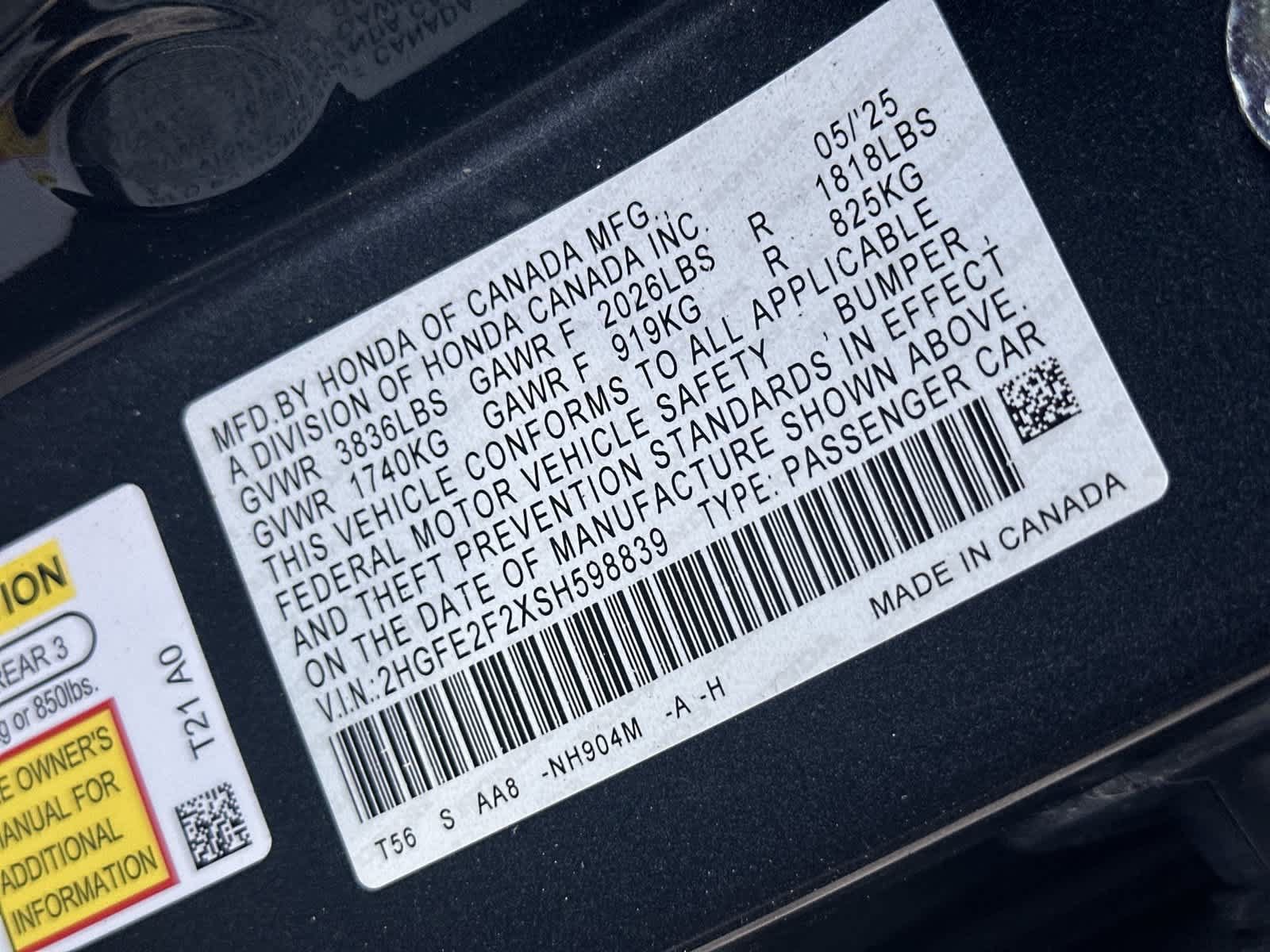 Certified 2025 Honda Civic LX image 22