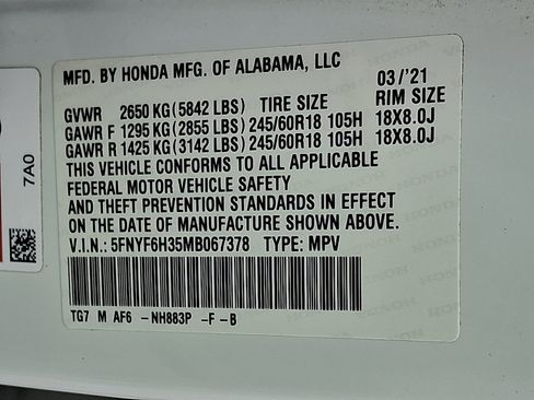 Certified 2021 Honda Pilot EX image 27