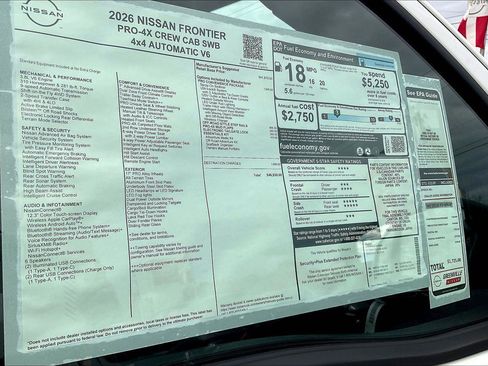 New 2026 Nissan Frontier PRO-4X w/ Pro-4x Convenience Package image 15