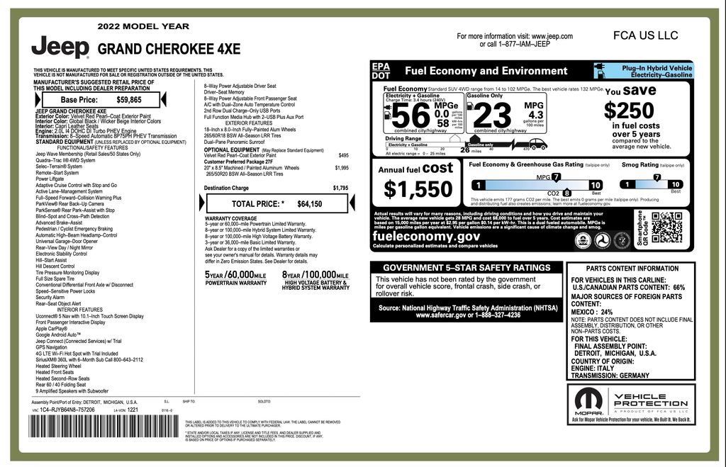 Used 2022 Jeep Grand Cherokee Limited 4xe AWD/4WD image 7
