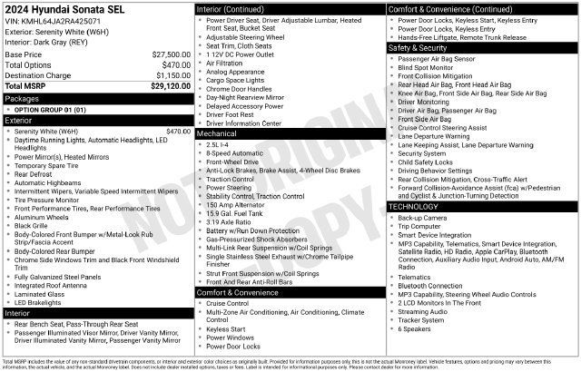 Used 2024 Hyundai Sonata SEL FWD image 10