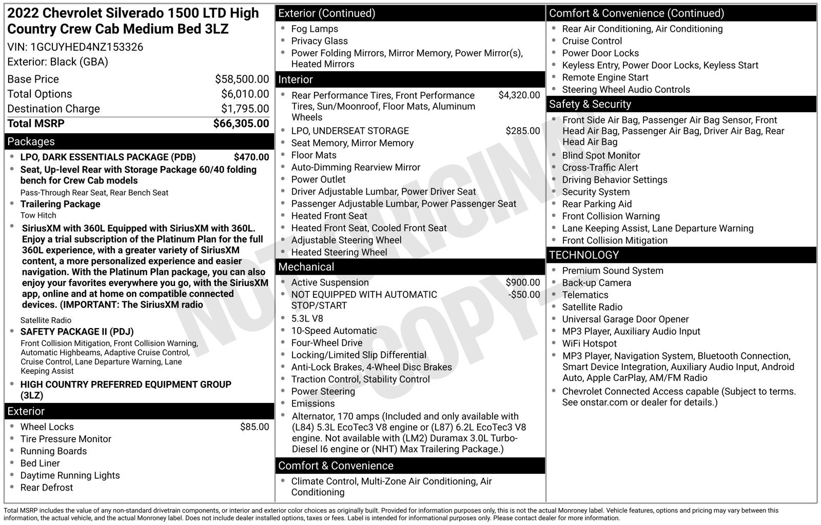 Used 2022 Chevrolet Silverado 1500 High Country w/ LPO, Dark Essentials Package AWD/4WD image 41