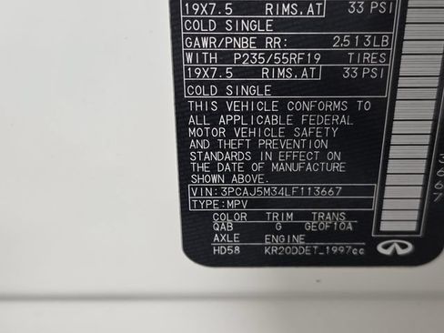Used 2020 INFINITI QX50 Luxe w/ Navigation Package AWD/4WD image 10