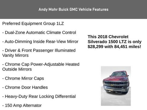 Used 2018 Chevrolet Silverado 1500 LTZ w/ Sport Package AWD/4WD image 14