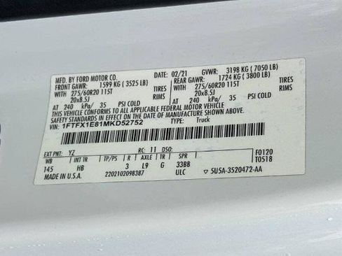 Certified 2021 Ford F150 Lariat w/ Equipment Group 502A High AWD/4WD image 20