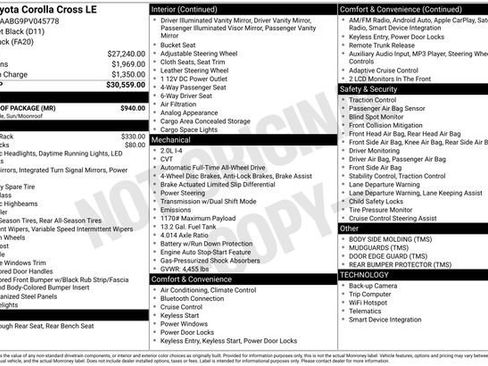 Certified 2023 Toyota Corolla Cross LE w/ Moonroof Package image 37