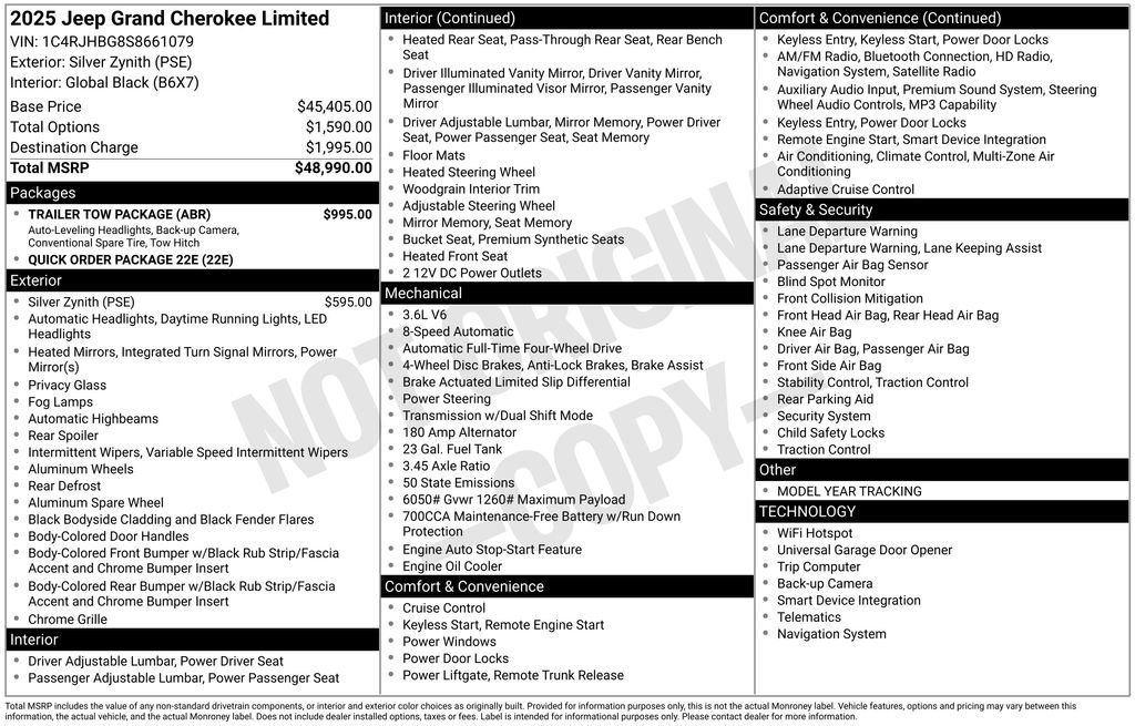 Used 2025 Jeep Grand Cherokee Limited w/ Trailer Tow Package AWD/4WD image 15