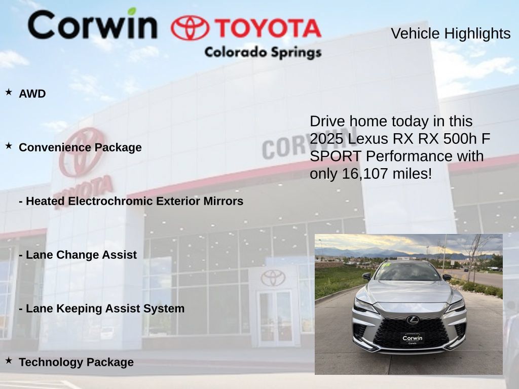 Used 2025 Lexus RX 500h F Sport w/ Convenience Package AWD/4WD image 7