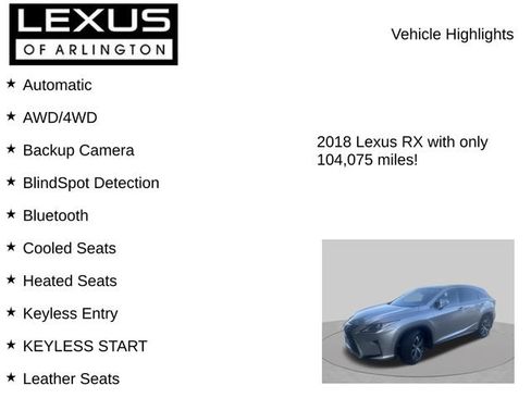Used 2018 Lexus RX 350 AWD w/ Premium Package image 8