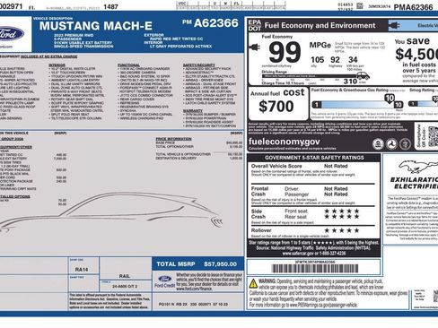 Certified 2023 Ford Mustang Mach-E Premium w/ Mustang Nite Pony Package RWD image 6