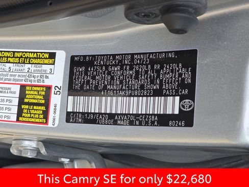 Used 2023 Toyota Camry SE image 40
