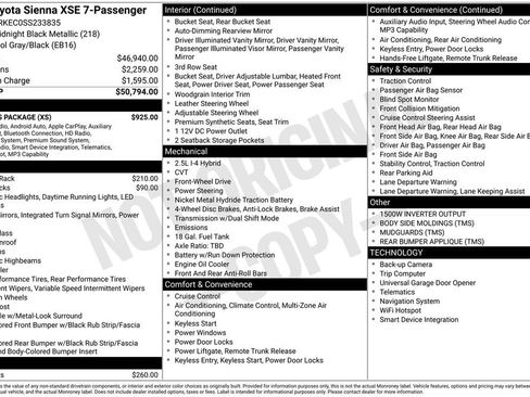 Used 2025 Toyota Sienna XSE w/ XSE Plus Package FWD image 2