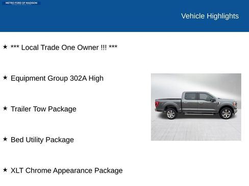 Certified 2022 Ford F150 XLT w/ Equipment Group 302A High image 2