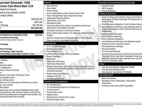 Used 2026 Chevrolet Silverado 1500 Custom w/ LPO, Dark Essentials Package AWD/4WD image 37