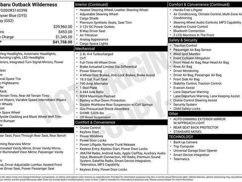 Used 2024 Subaru Outback Wilderness AWD/4WD image 24