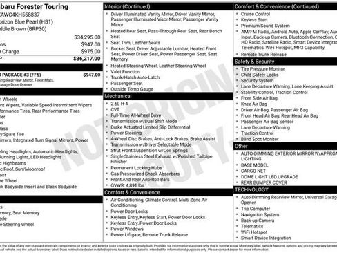 Used 2019 Subaru Forester Touring w/ Popular Package #3 image 14