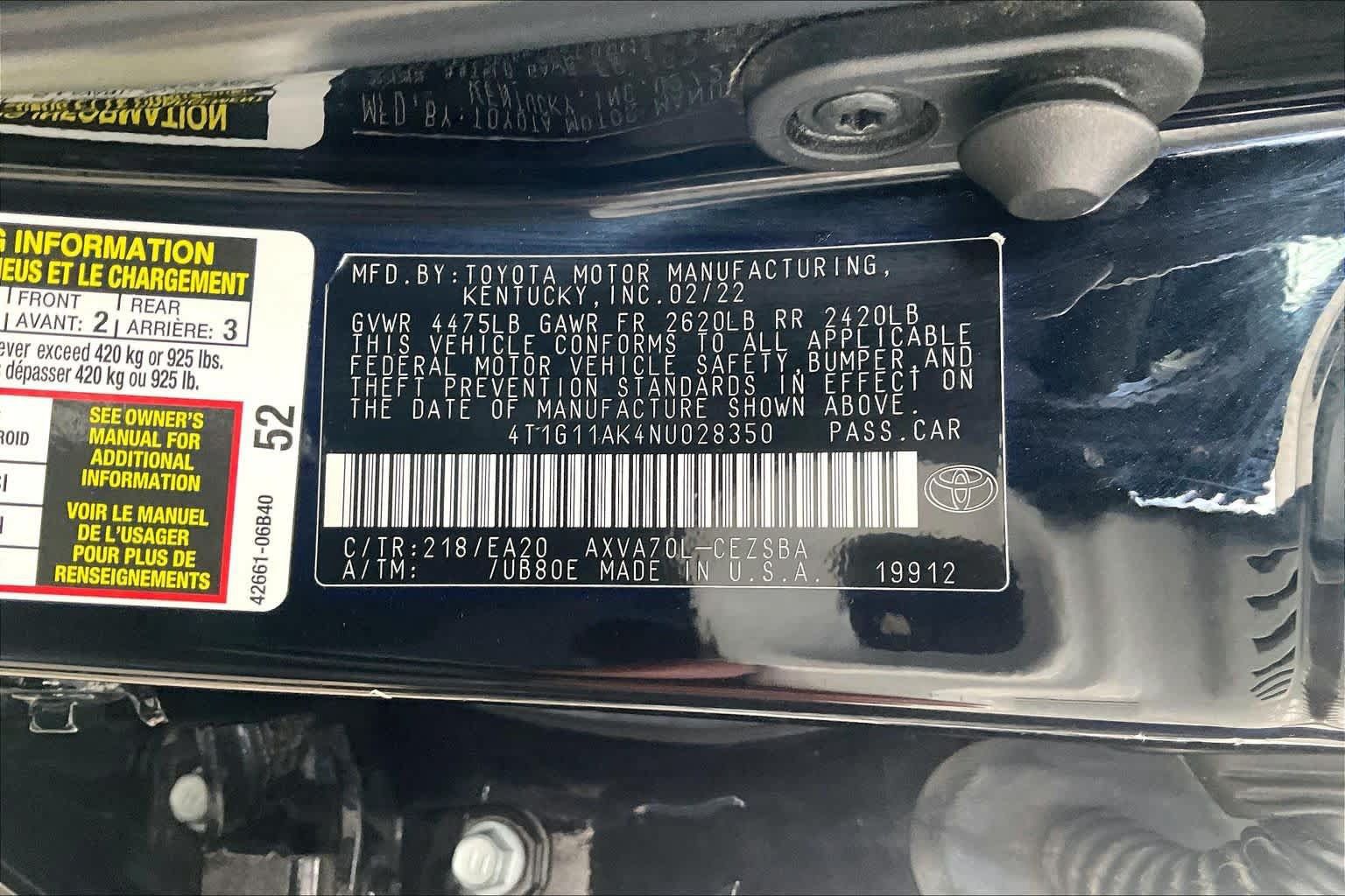 Used 2022 Toyota Camry SE FWD image 34